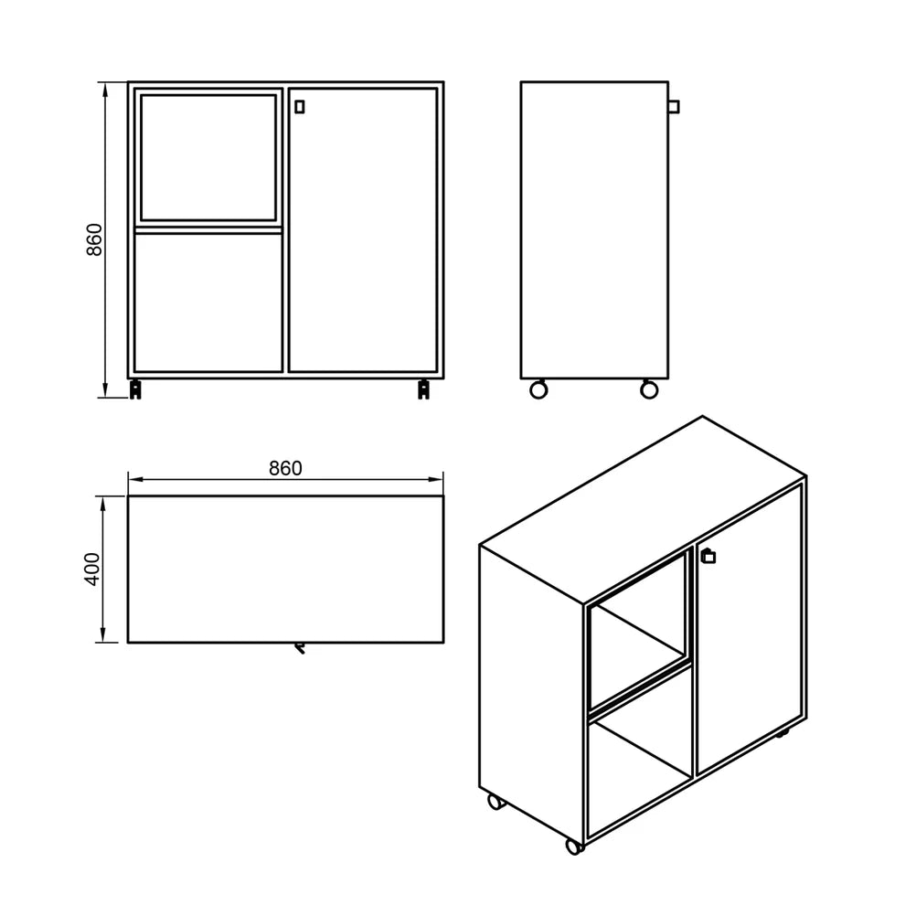 Coffee Corner - MDF Wood 86x40x86