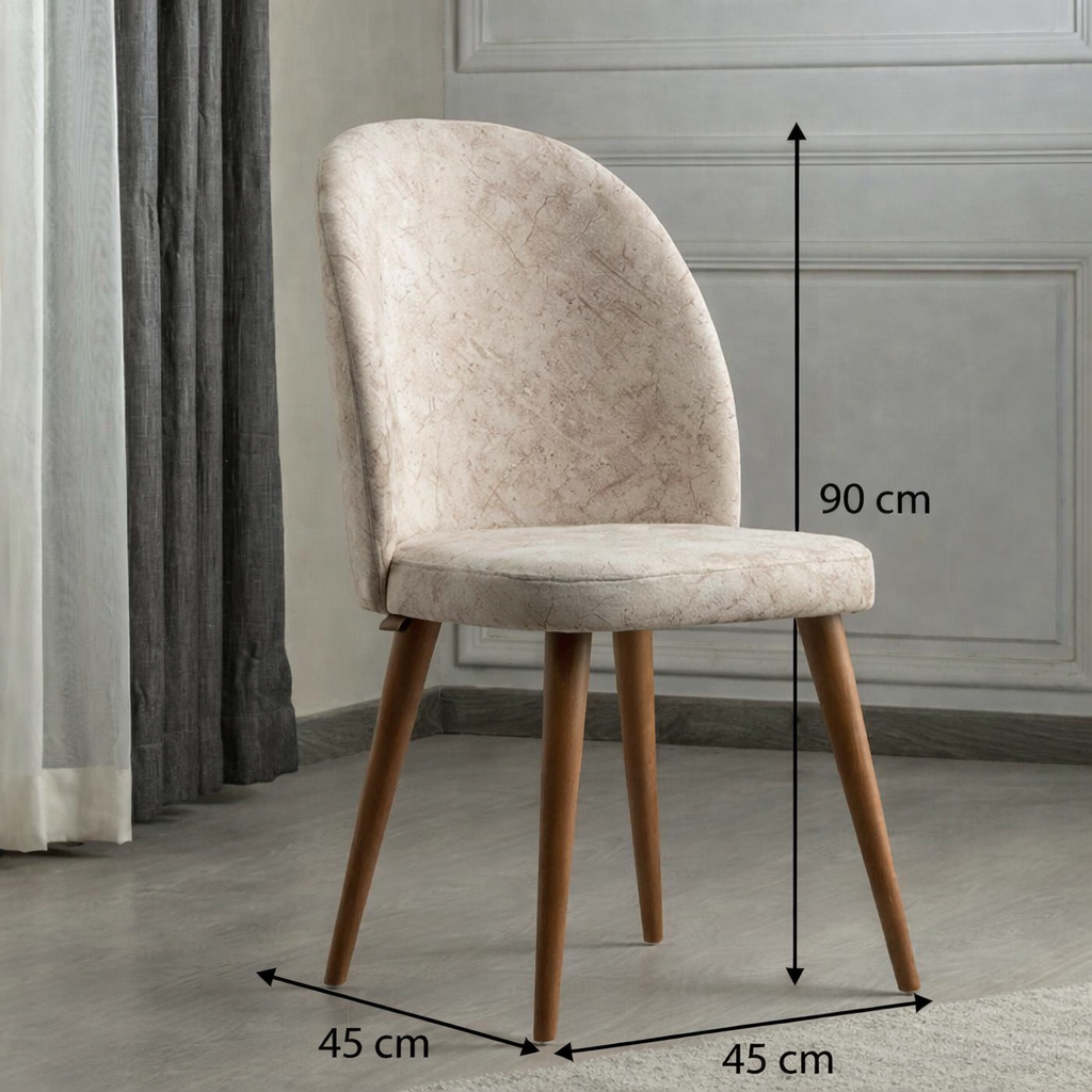 Red beech wood Dinning Chair - Beige