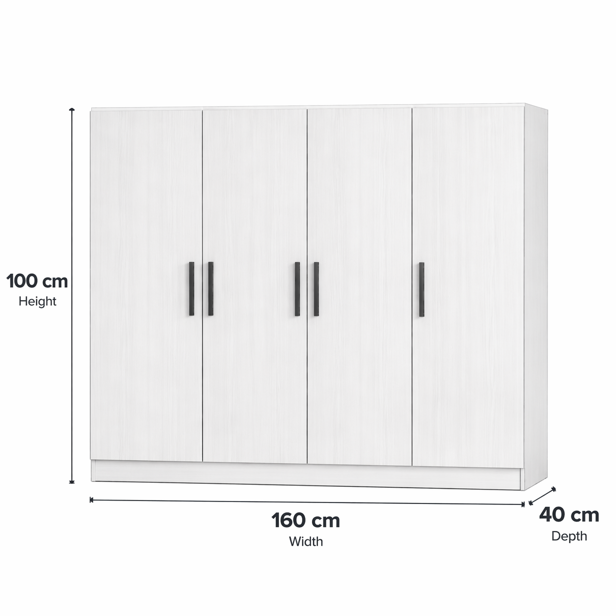 White Wardrobe Unit Chipboard | Modern Closet Storage Egypt