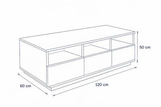 Coffee Table - MDF - Biege & White - 120x60x50