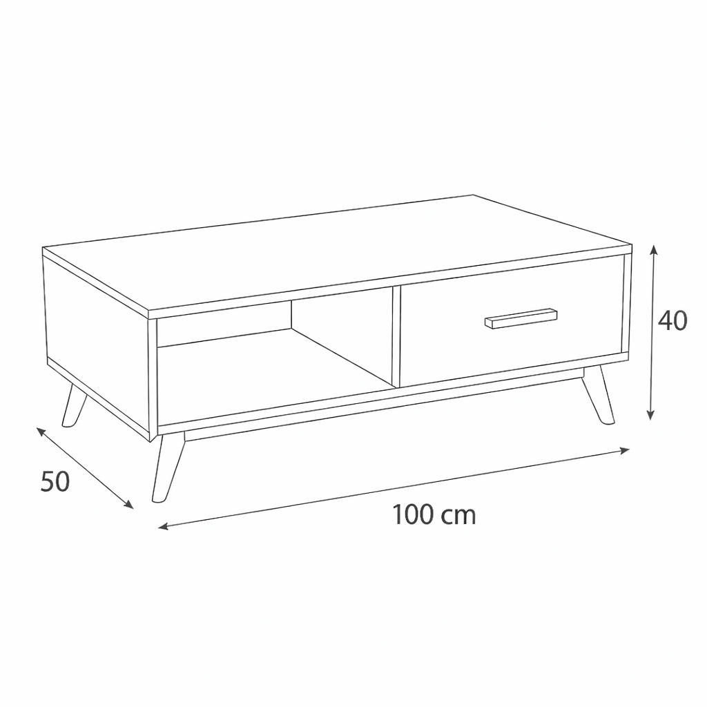 Coffee Table - MDF - Multi Color - 100x50x40