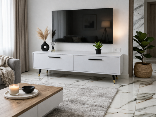 MDF Wood TV Unit Multi Color - 110x30x40 cm