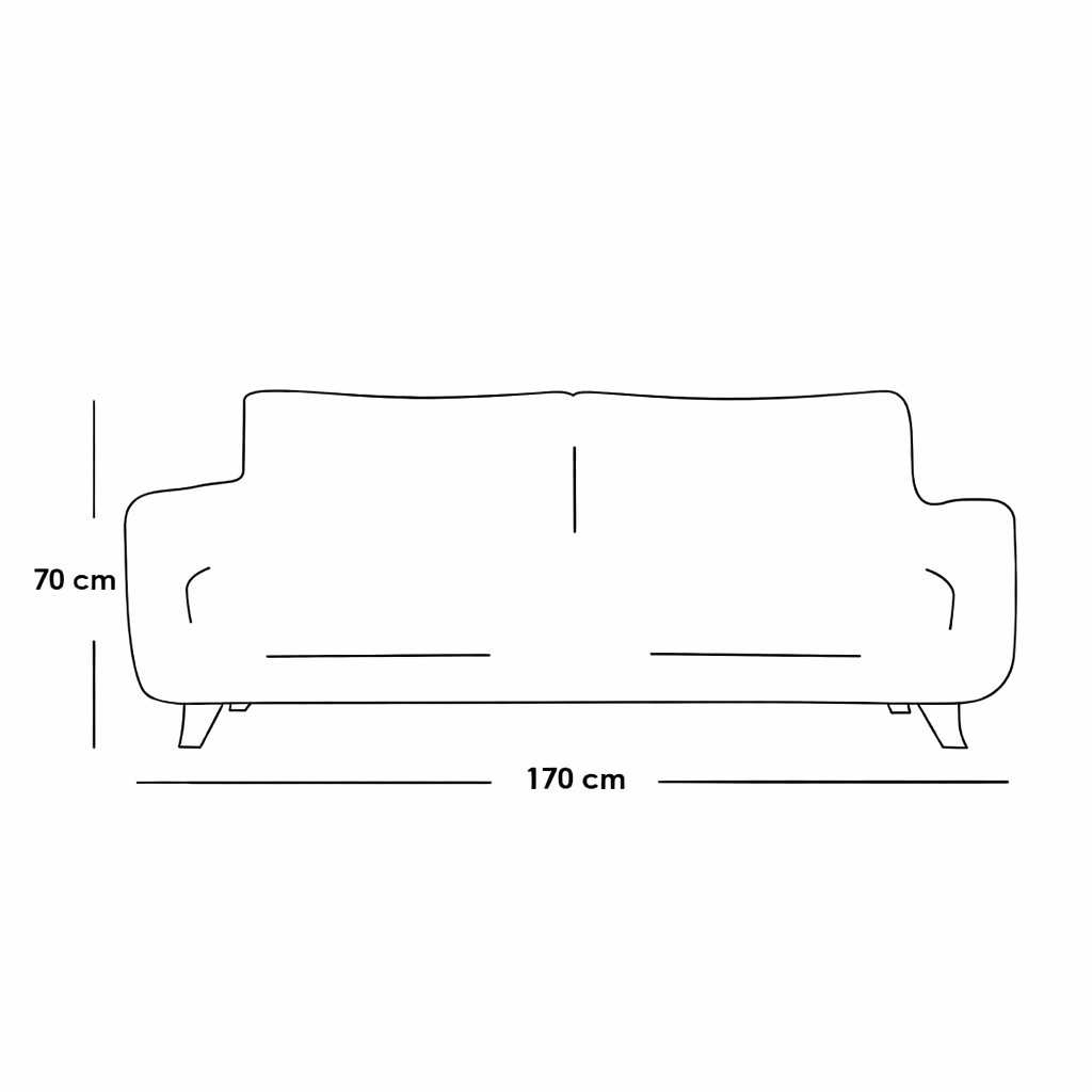 2 Seater Sofa White Velvet 170 cm – Natural Beech Wood Modern Couch Egypt