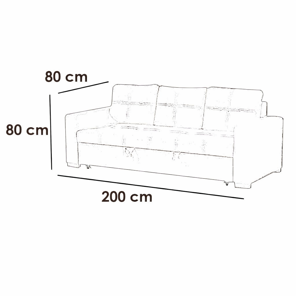 Beige Linen Sofa Bed – Natural Wood Frame | Modern Convertible Couch