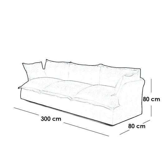 Red Beech Wood Linen 3 Seater Sofa – Green | 300 cm - Modern Wooden Couch Egypt