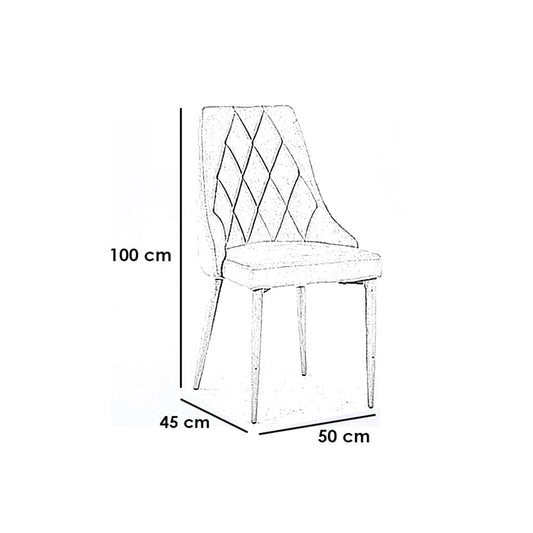 Red Beech Wood and Velvet Dining Chair - Grey