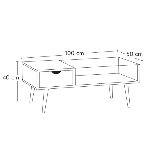Coffee Table - MDF - Brown - 100x50x40