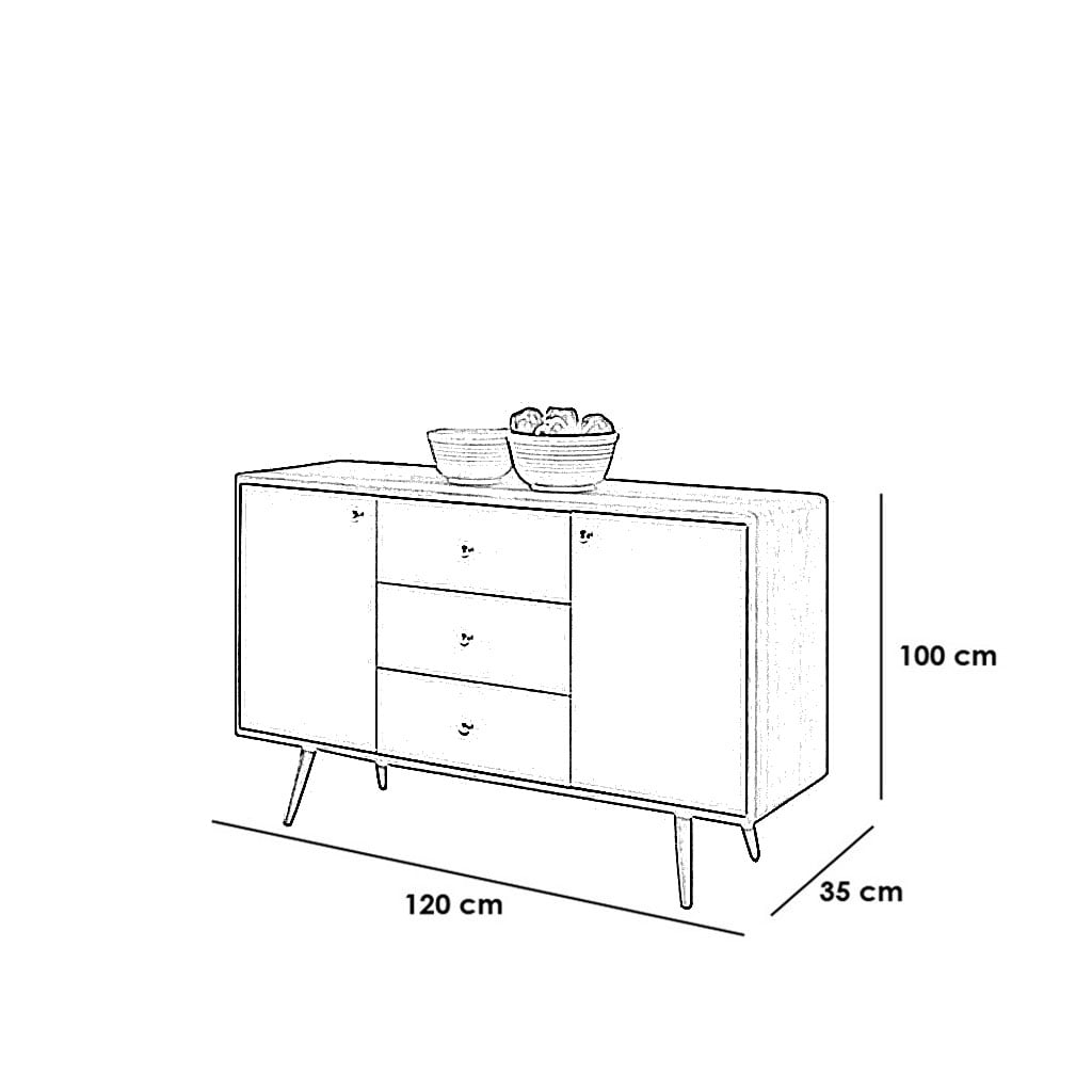 Modern Buffet Cabinet – MDF Wood – Sleek Storage Unit