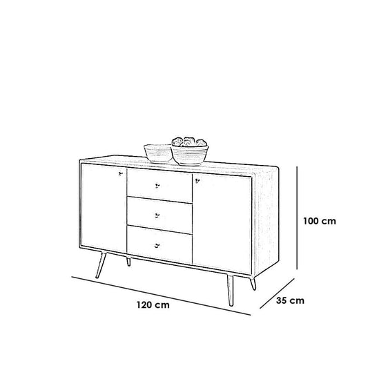 Modern Buffet Cabinet – MDF Wood – Sleek Storage Unit