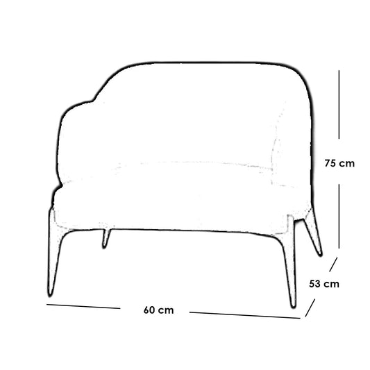 Beech Wood and Velvet fabric Arm Chair - Off-White