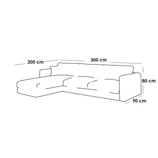 Modern L-Shaped Sofa Off-White Velvet 300×200 cm – Left Chaise Corner Sofa Egypt | Luxury Comfortable Couch