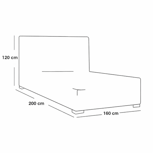 Off White Velvet King Bed 160x200 cm | Musky Wood Bed Frame Egypt