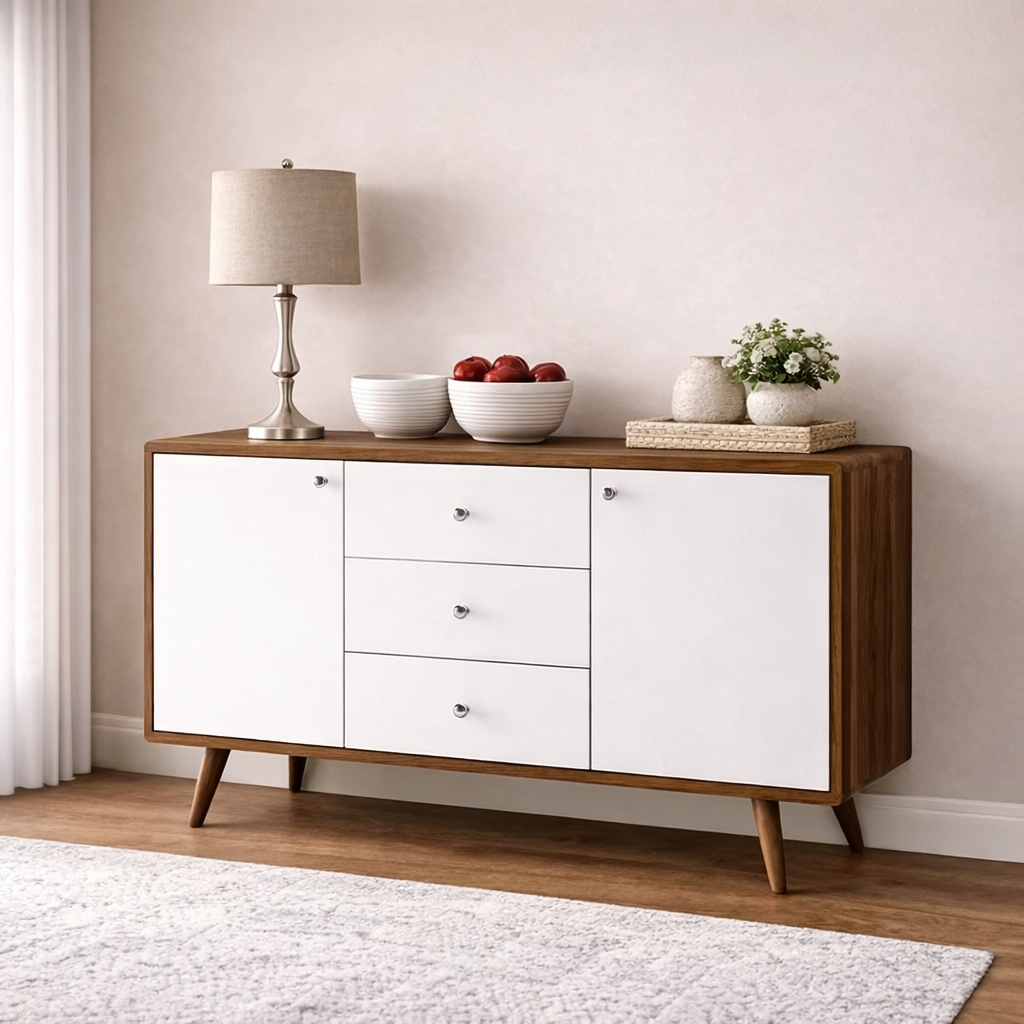 Modern Buffet Cabinet – MDF Wood – Sleek Storage Unit