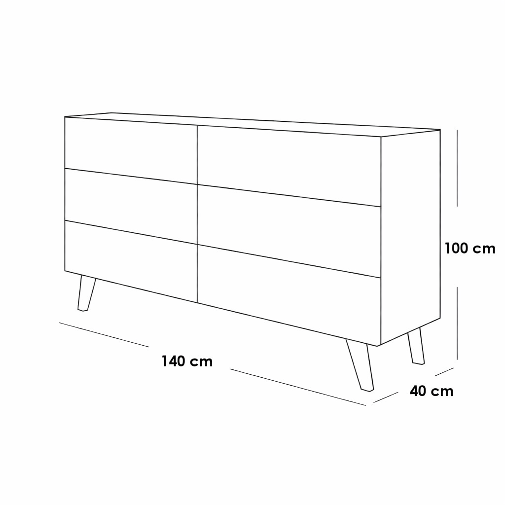 Modern Storage Buffet Cabinet – Beige & Brown MDF