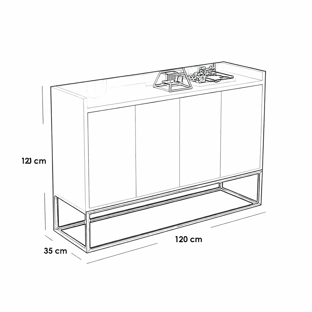 Modern Buffet Cabinet – MDF & Steel