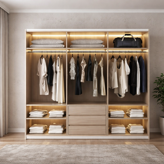 Modern Dressing Unit with Shelves & Drawers | MDF Wardrobe Egypt
