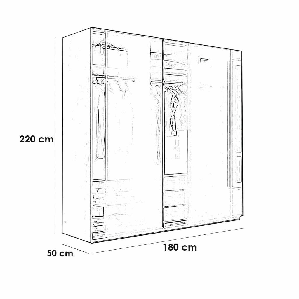 Modern Dressing Unit with Shelves & Drawers | MDF Wardrobe Egypt