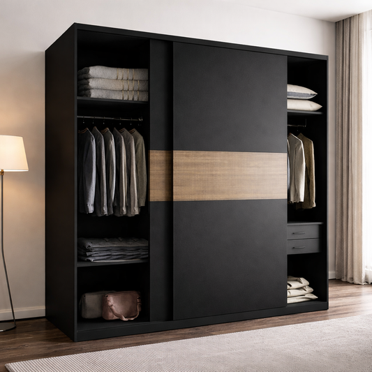 Multi Color Sliding Wardrobe 160x210 cm | MDF Egypt