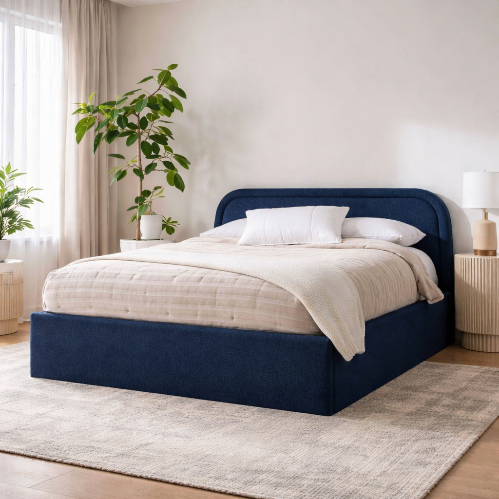 Multi Color Velvet Bed 160x200 cm | MDF Modern Bed Frame Egypt