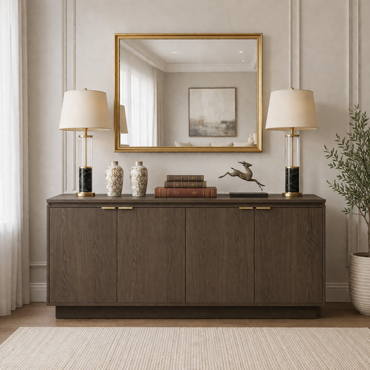 Modern Buffet Cabinet – Brown MDF