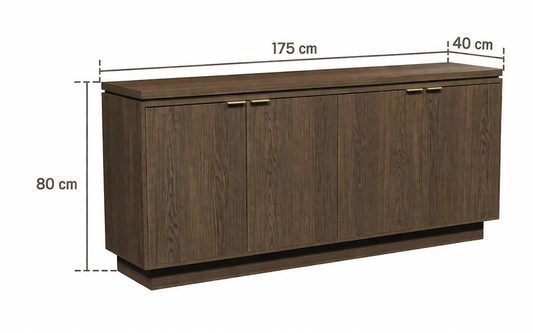 Modern Buffet Cabinet – Brown MDF