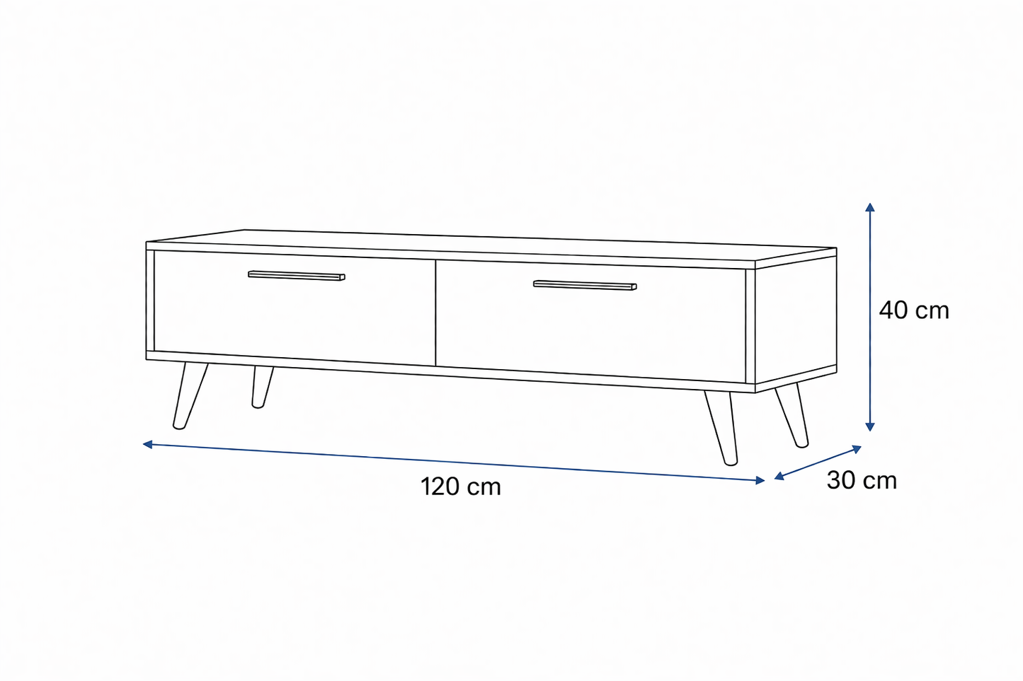 MDF Wood TV Unit  Multi Color - 110x30x40 cm