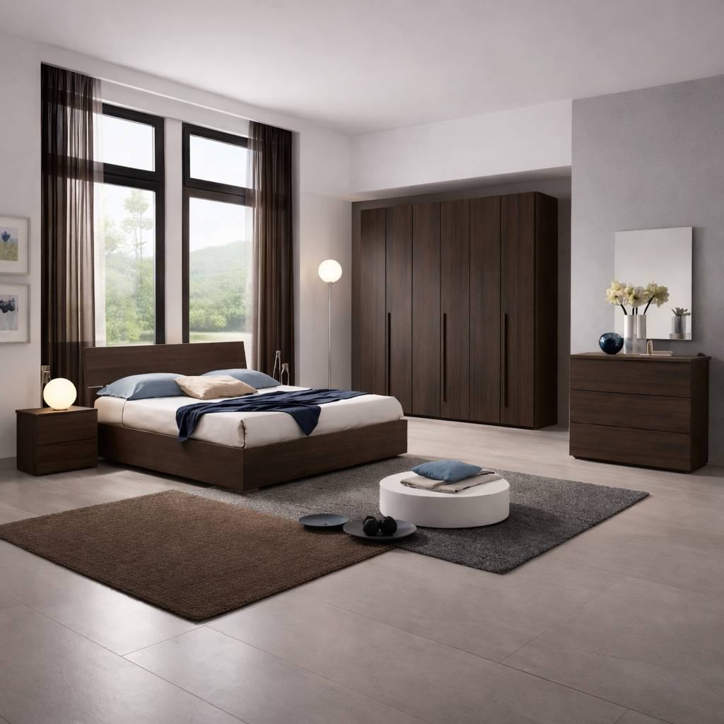 Melamine Blockboard ( كونتر ميلامين )  Bedroom -5 Pieces