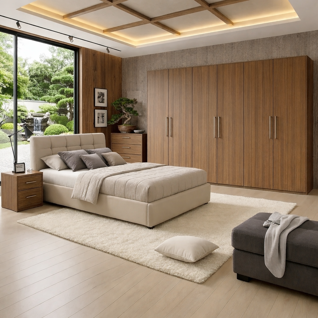 Melamine Blockboard ( كونتر ميلامين )  Bedroom Set 5 Pieces