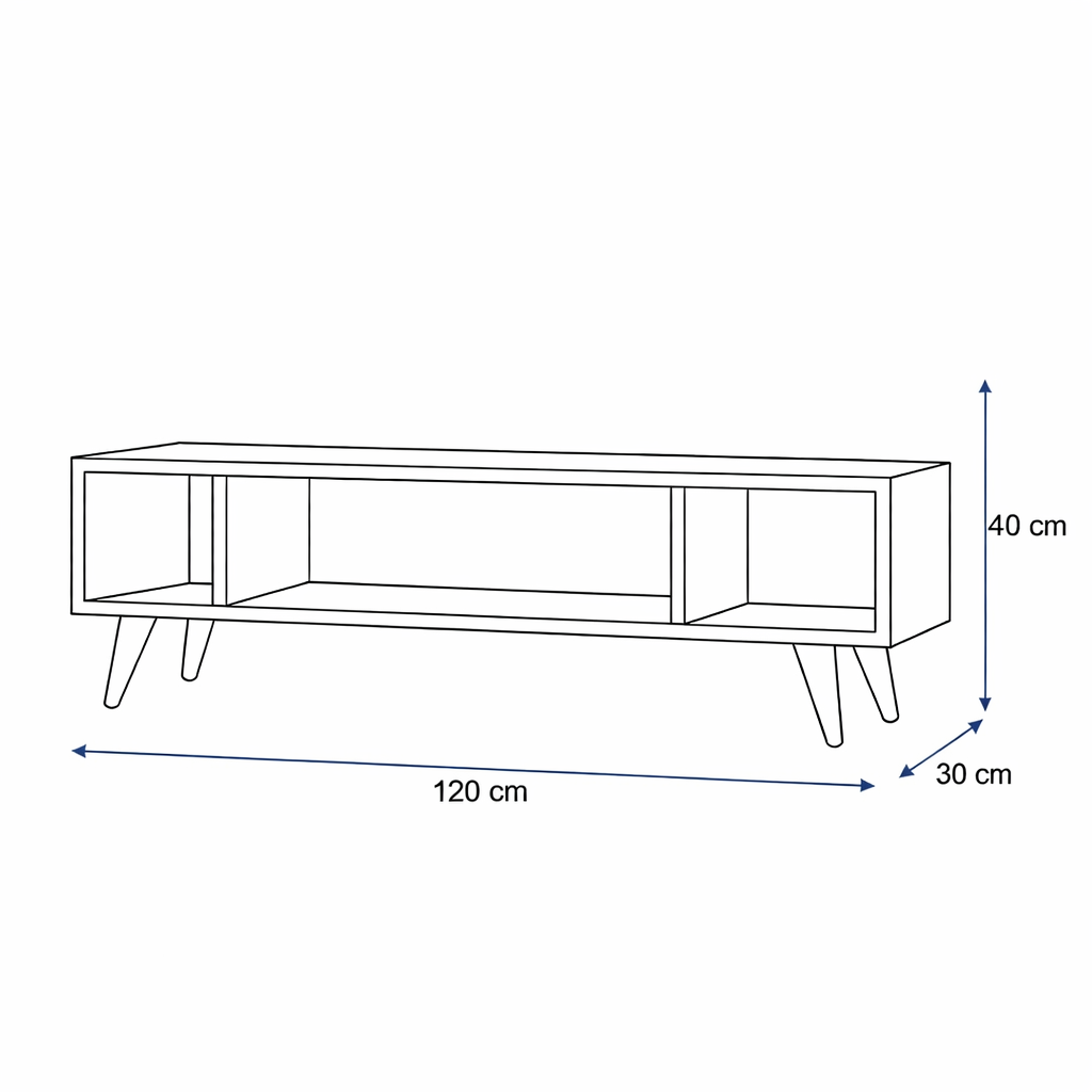 MDF Wood TV Unit  Multi Color - 120x40x30 cm