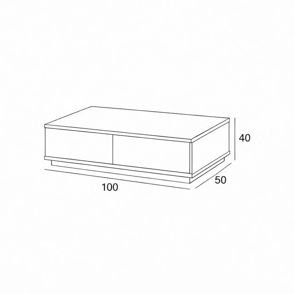 Coffee Table - MDF - Biege & White - 100x50x40