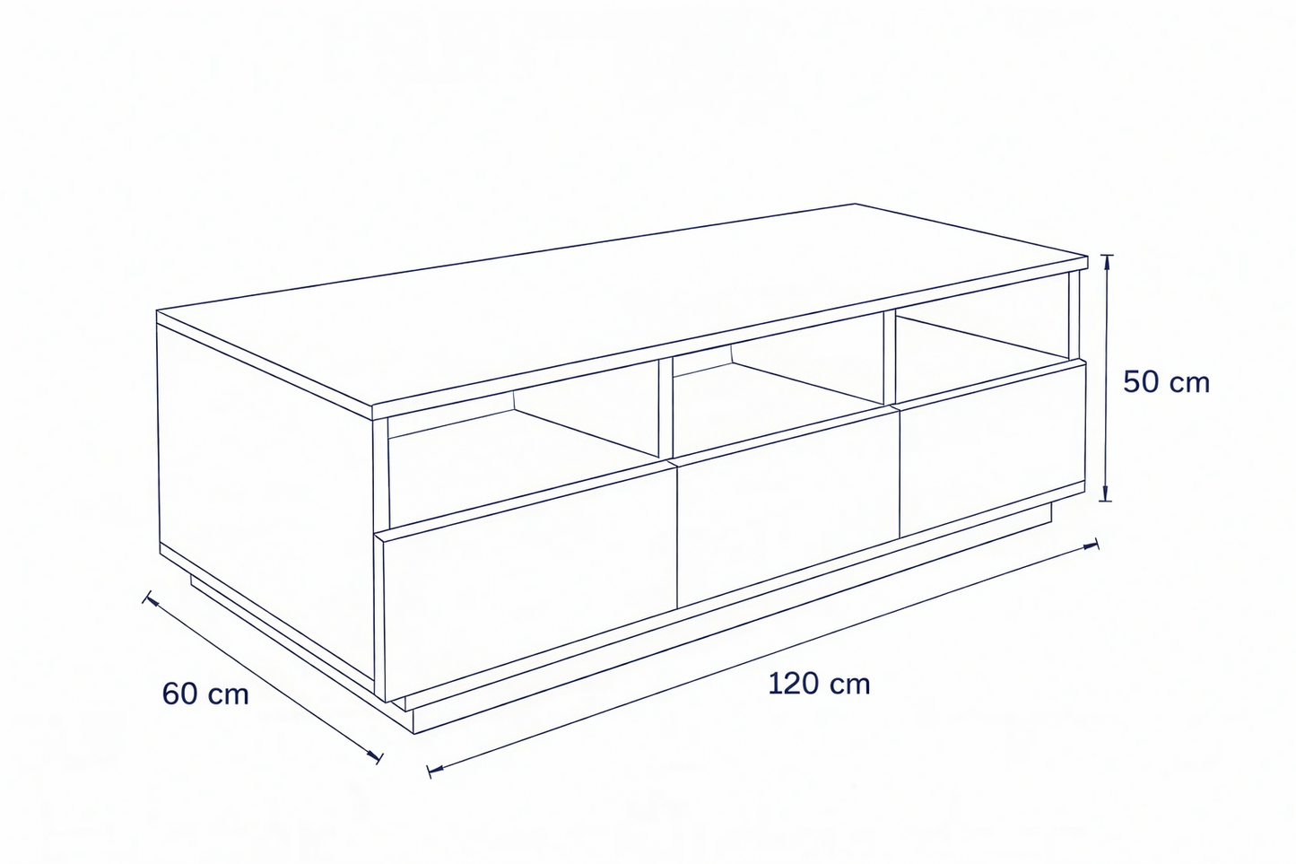 Coffee Table - MDF - Biege & White - 120x60x50