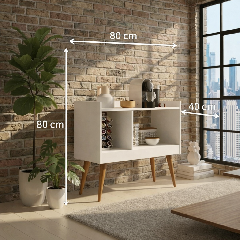 Coffee Corner - MDF and Beech Wood - Multicolors -80x80x40 cm