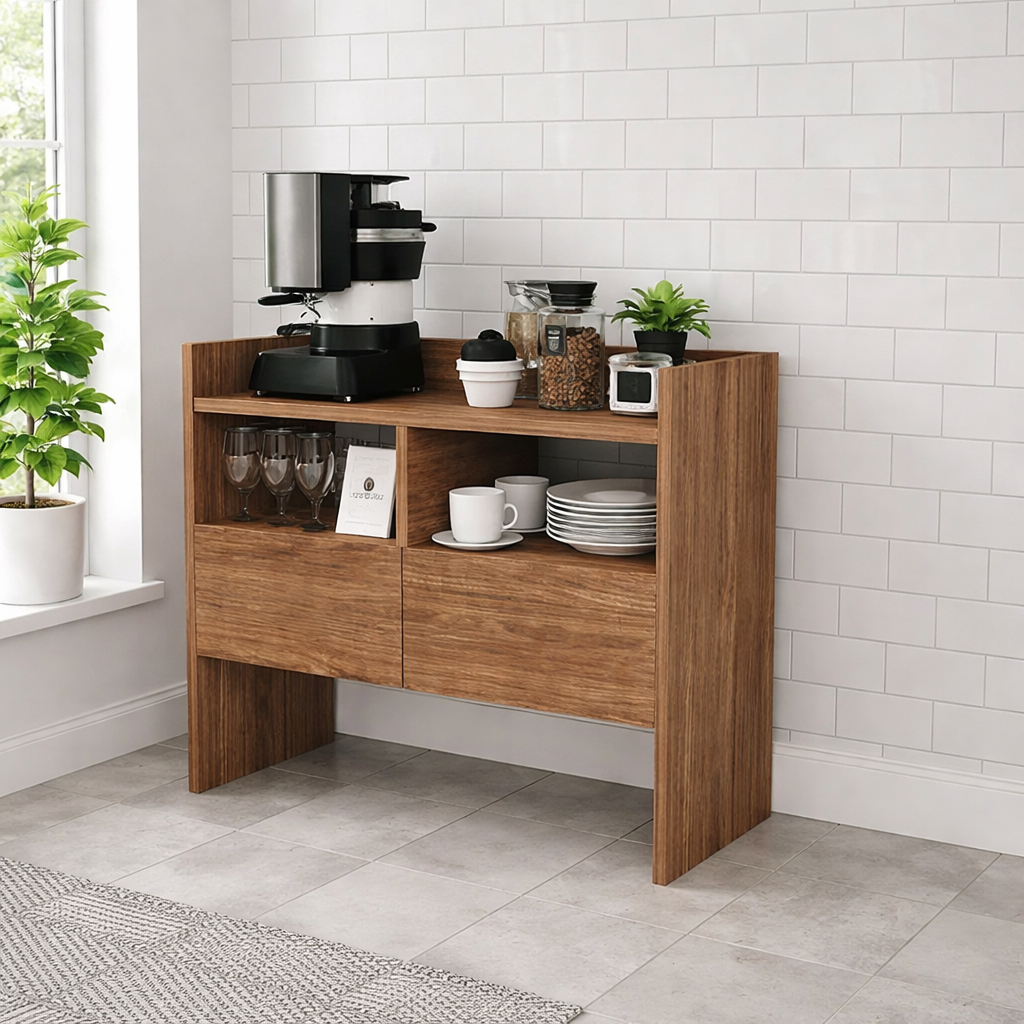 Coffee Corner - MDF Wood - Brown - 80x40x80 cm