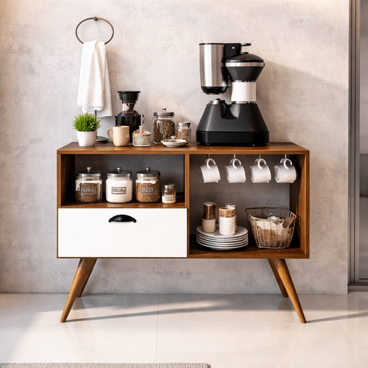 Coffee Corner - MDF Wood - Brown - 90x30x75 cm
