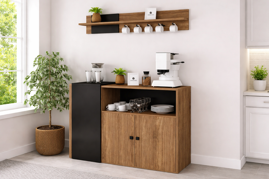 Coffee Corner - MDF Wood - Brown - 120x40x100