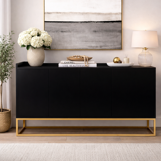 Modern Buffet Cabinet – MDF & Steel