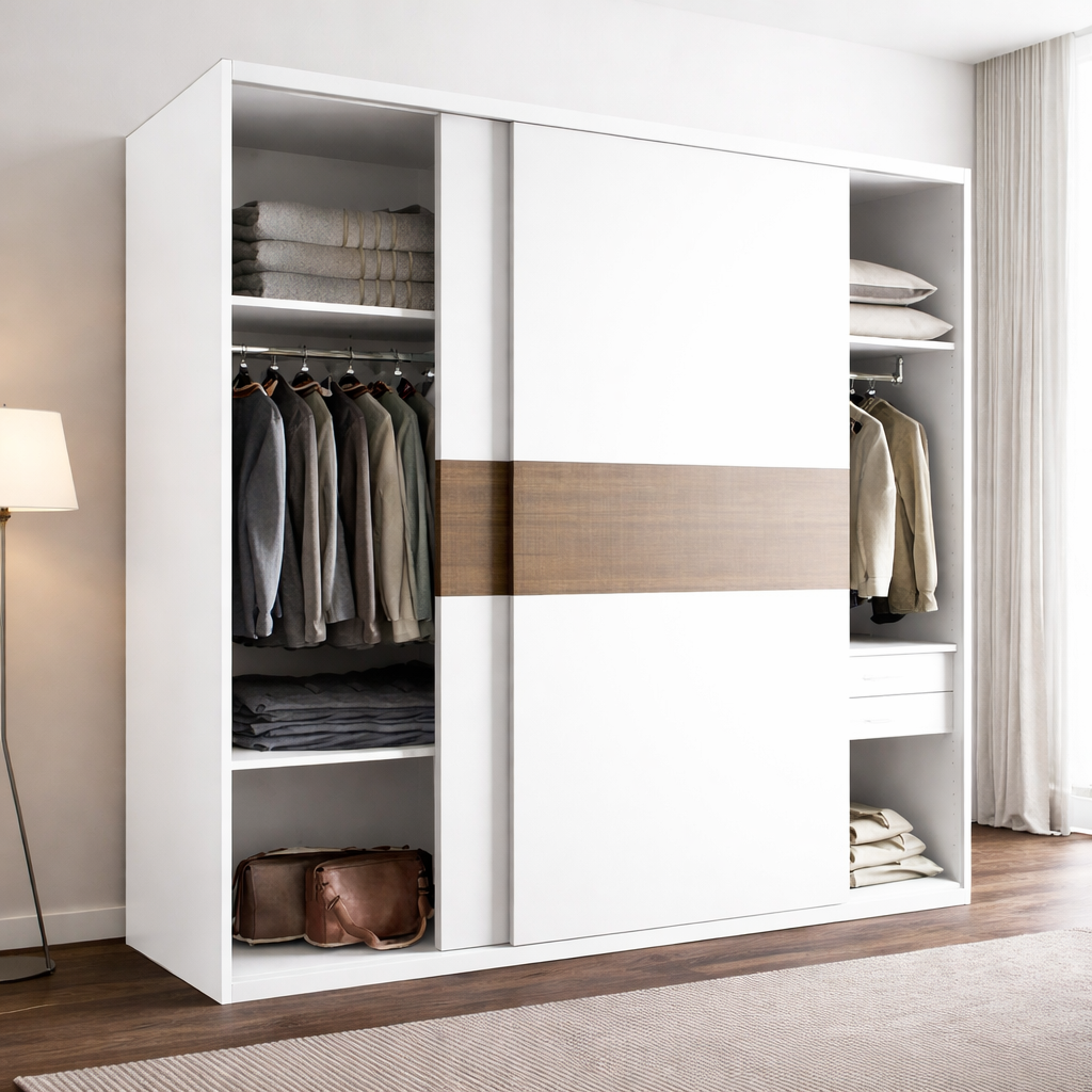 Multi Color Sliding Wardrobe 160x210 cm | MDF Egypt