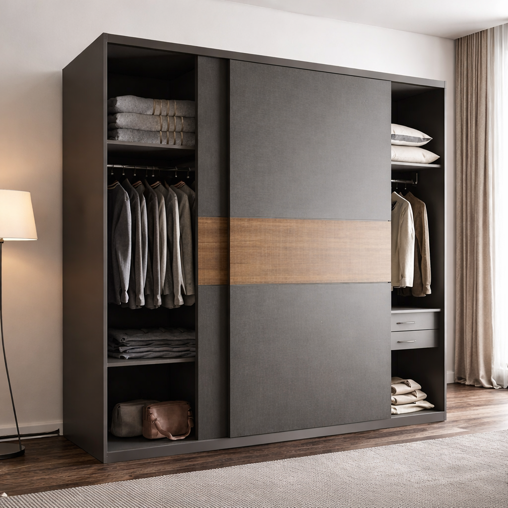 Multi Color Sliding Wardrobe 160x210 cm | MDF Egypt