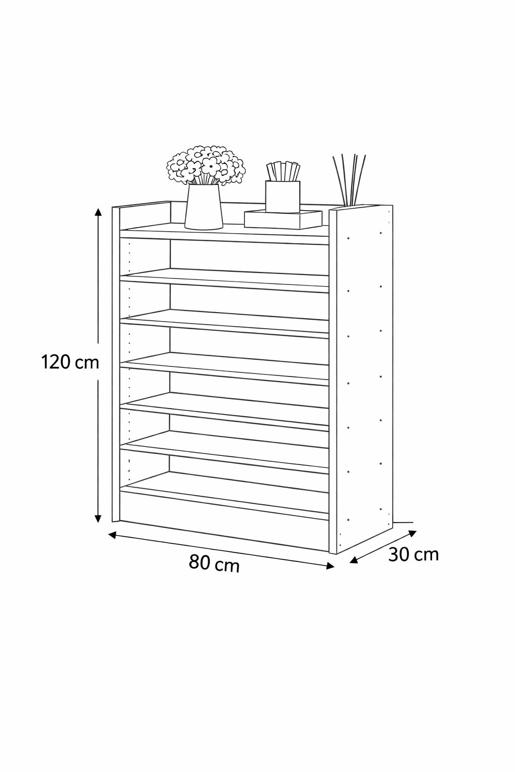 Shoe Rack MDF Wood 30x80x120 cm