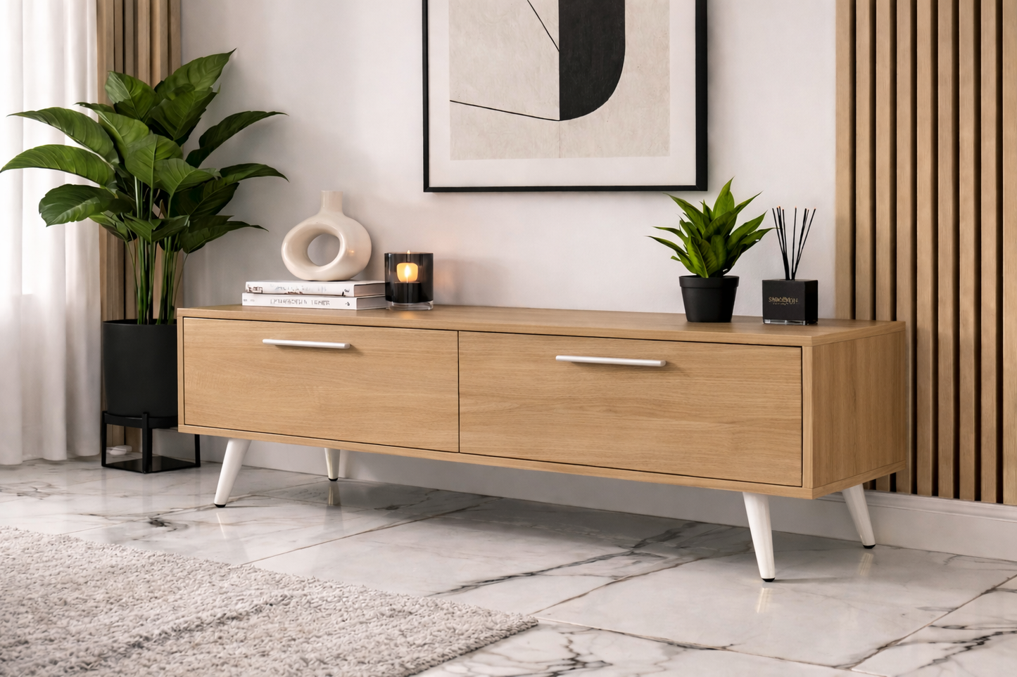 MDF Wood TV Unit  Multi Color - 110x30x40 cm
