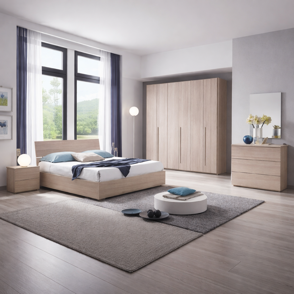 Melamine Blockboard ( كونتر ميلامين )  Bedroom -5 Pieces