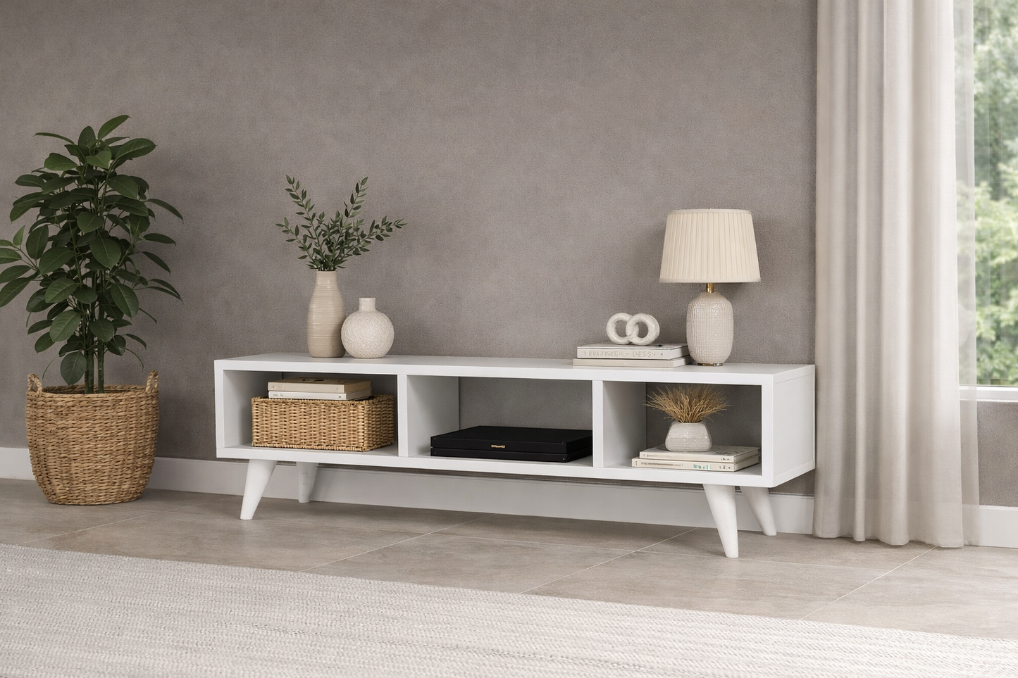 MDF Wood TV Unit  Multi Color - 120x40x30 cm