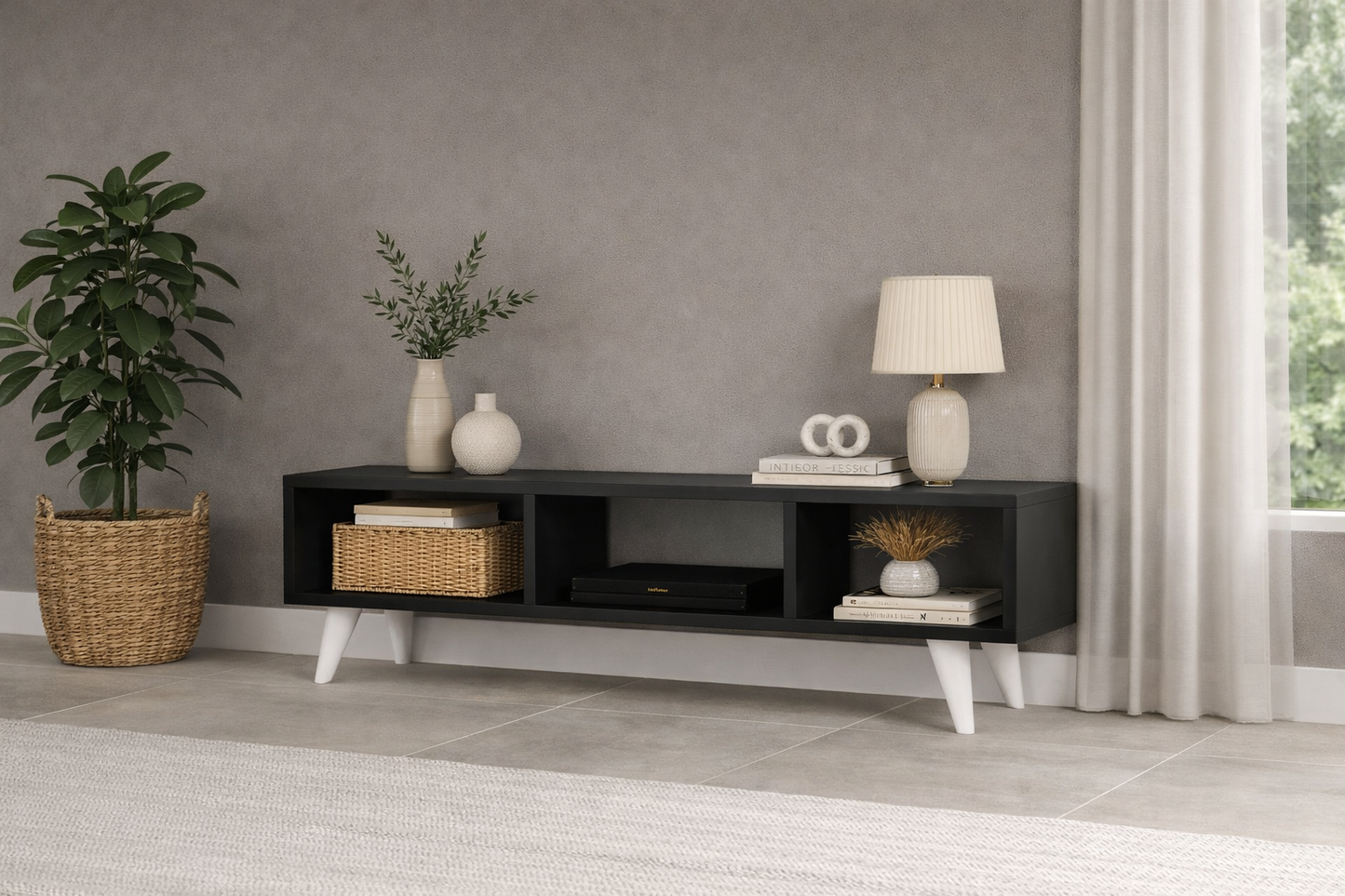 MDF Wood TV Unit  Multi Color - 120x40x30 cm