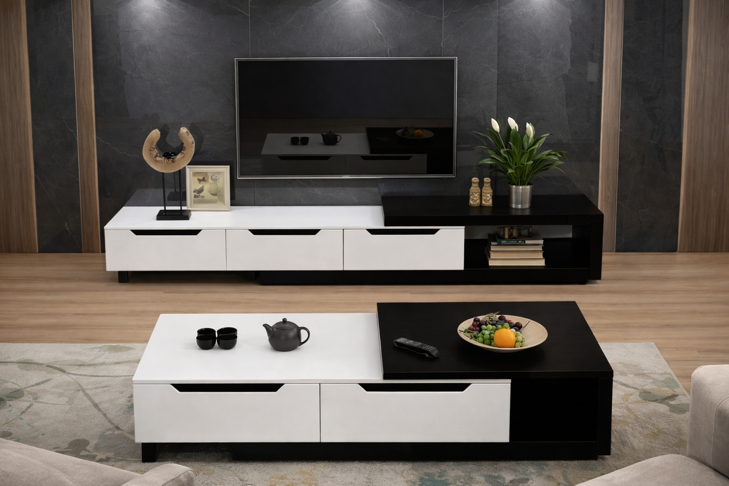 Bundle (TV Unit & Coffee Table) - MDF Wood - Multi Color