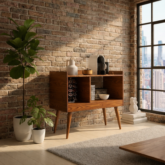 Coffee Corner - MDF and Beech Wood - Multicolors -80x80x40 cm
