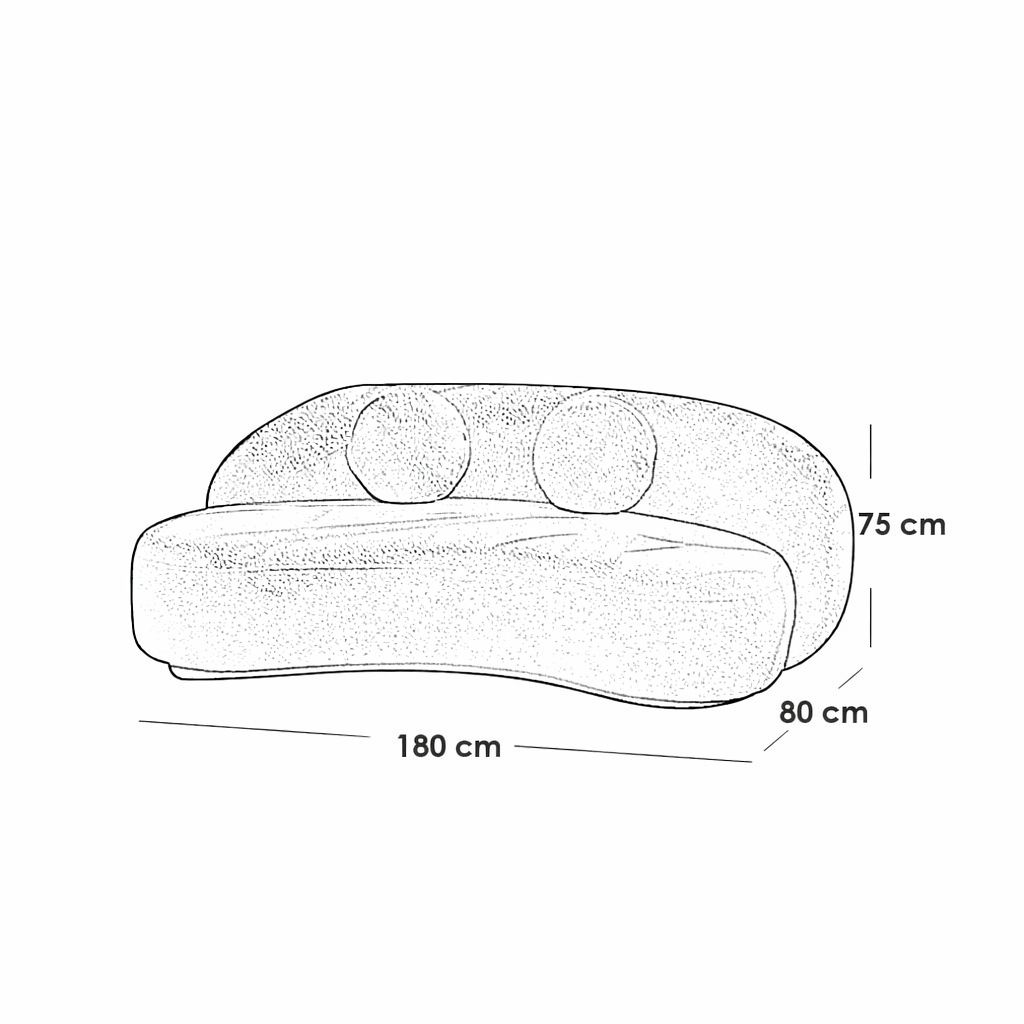 Red Beech Wood 2 Seater Sofa – Towel Cloth Fabric – Off White