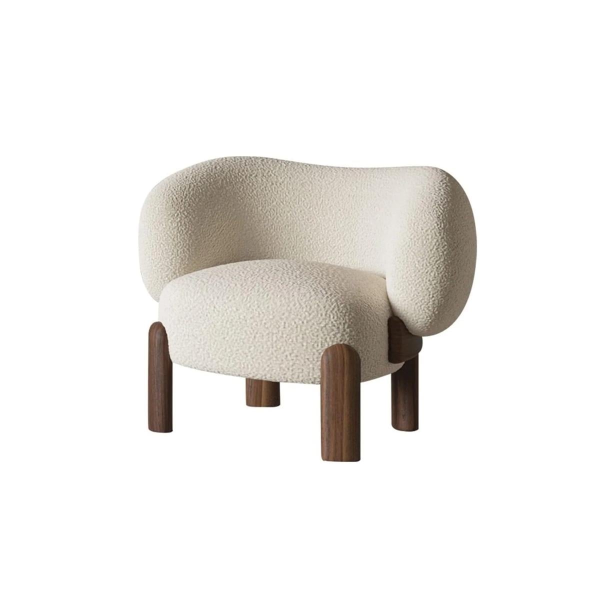 Beech Wood and Velvet Side Chair White and Brown - 79×72×66 cm