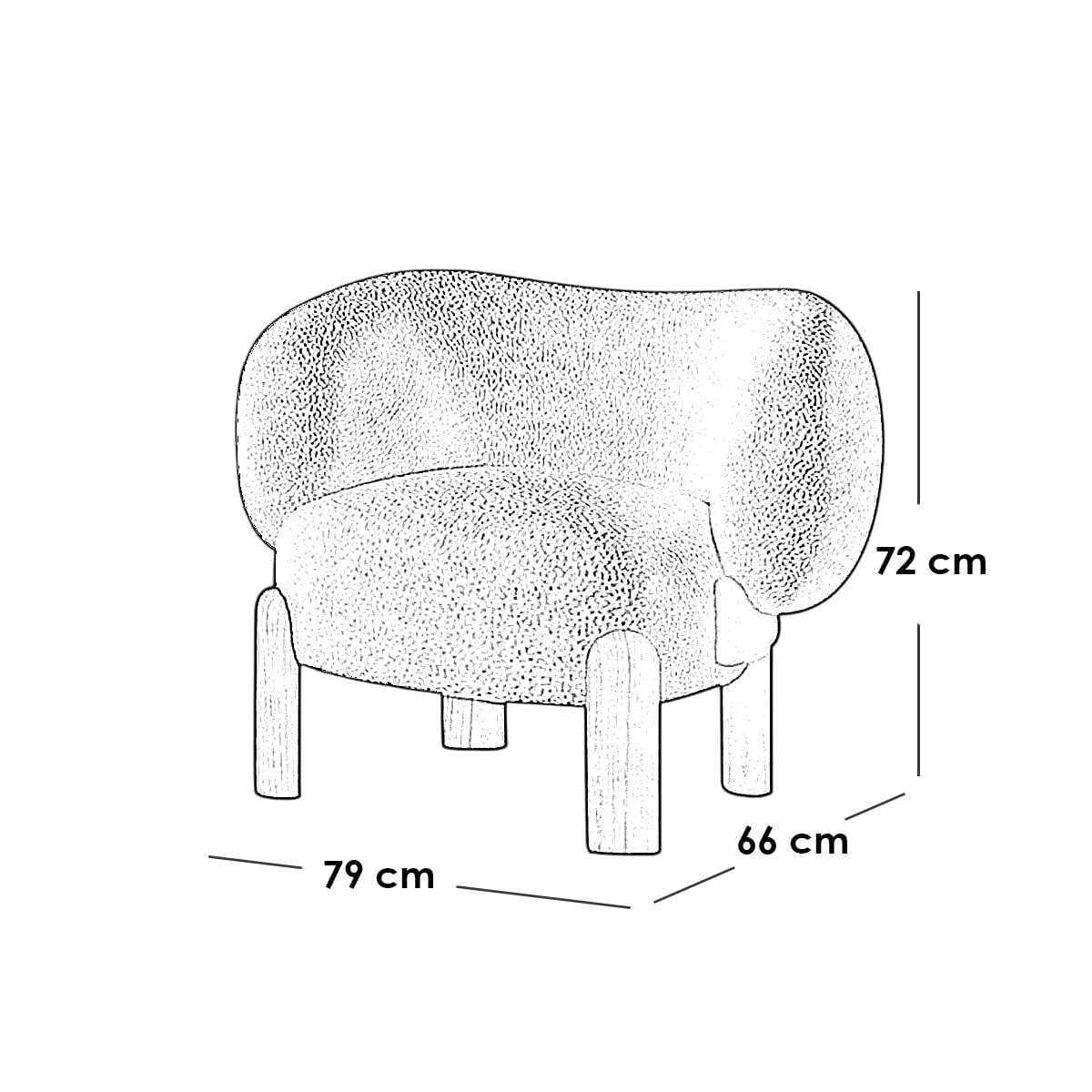 Beech Wood and Velvet Side Chair White and Brown - 79×72×66 cm