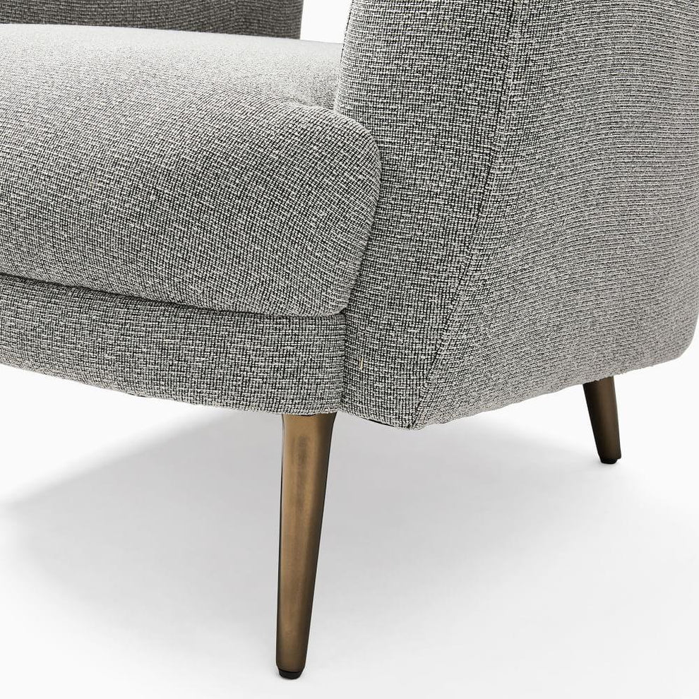 Natural Wood Armchair - Linen 85x75x85 cm
