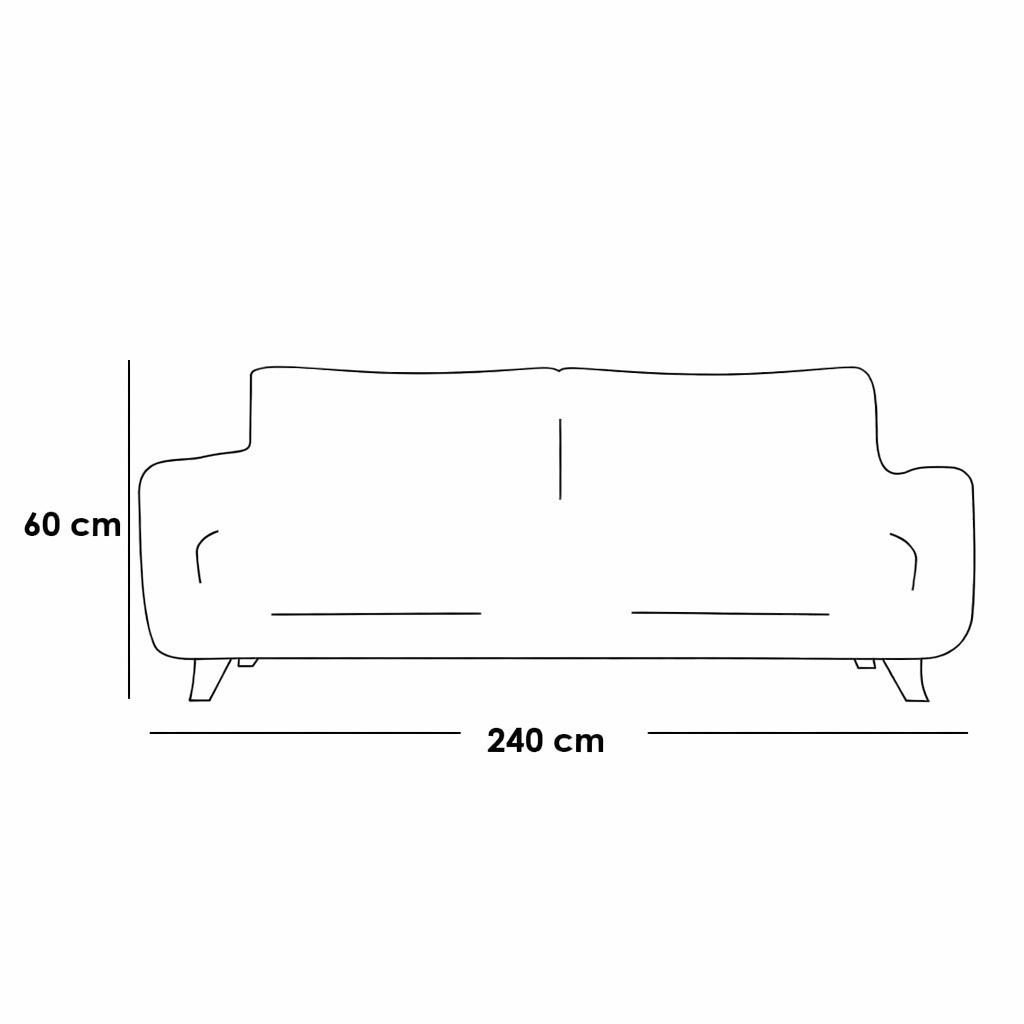 Red Beech Wood & Linen 3-Seater Sofa – Grey | 240 cm - Modern Wooden Couch Egypt